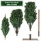 Casafield Pre-Lit Realistic Pencil Alpine Fir Artificial Holiday Christmas Tree with LED Lights and Metal Stand